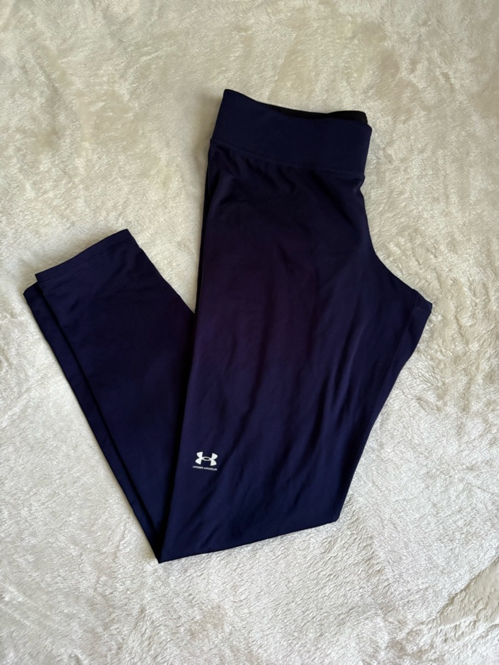 Under Armour Navy Blue Workout Leggings with White Logo